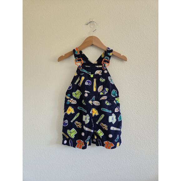 X-Small Vintage Rainbow Tag Gymboree AOP Sports Shortalls - Picture 6 of 6